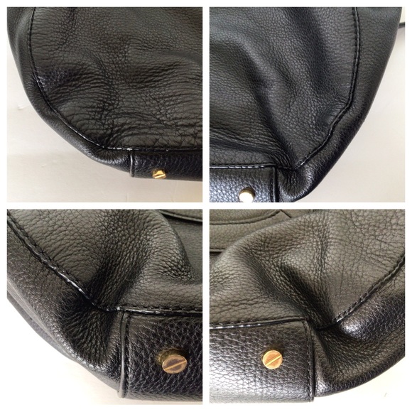 TORY BURCH BLACK PEBBLE LEATHER HOBO BAG - Picture 8 of 17